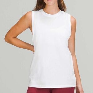 Lululemon All Yours White Muscle Cotton Tank size Small